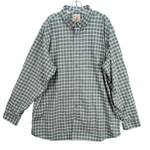 Red Head Flannel Shirt Men's 2XLT Green Long Slv Button Down Plaid Preppy Cotton